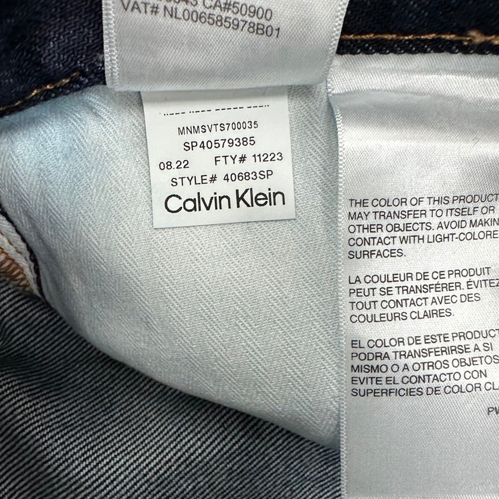Calvin Klein Jeans Twisted Seam Jean W31 Dark Indigo Organic Cotton Selvedge NEW - Picture 10 of 16